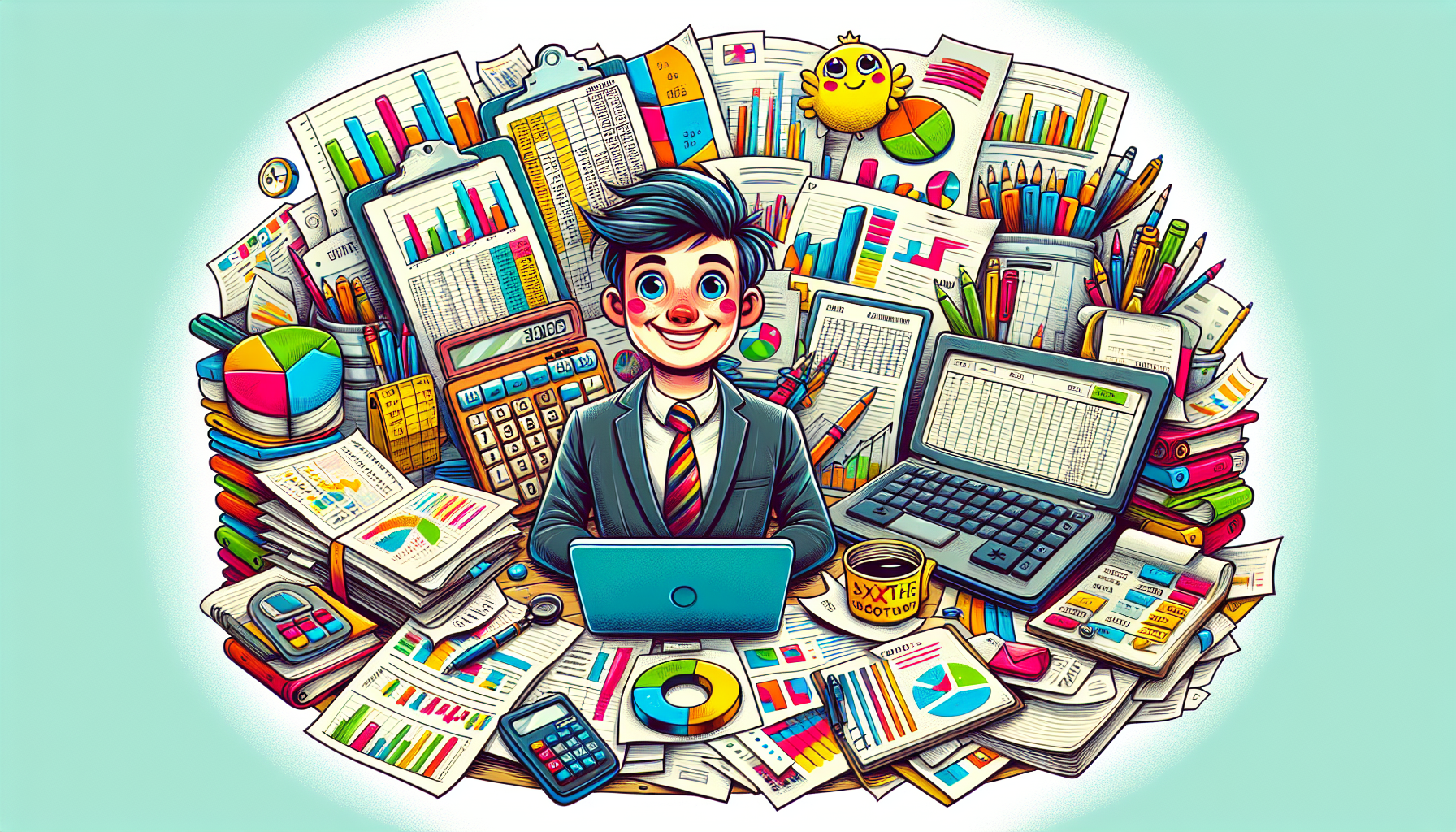 An illustration depicting the concept of small business bookkeeping.